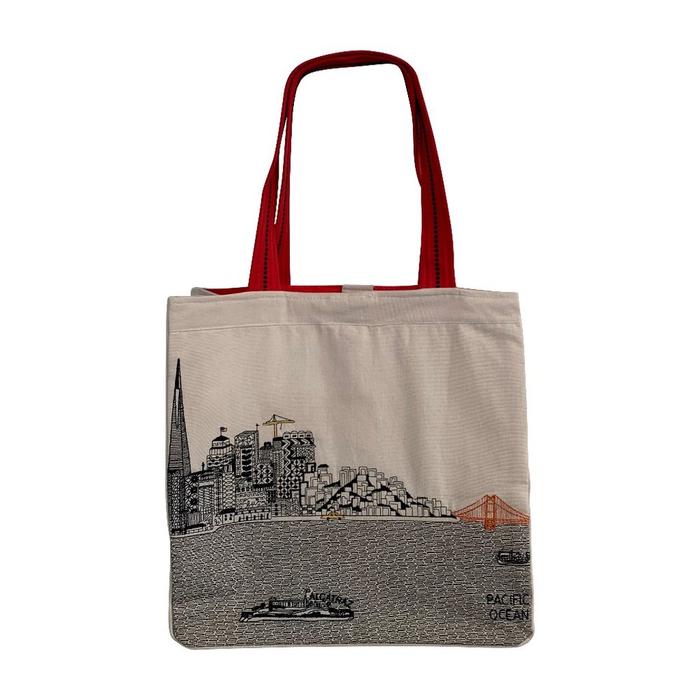 San Francisco Embroidered Skyline Pillow